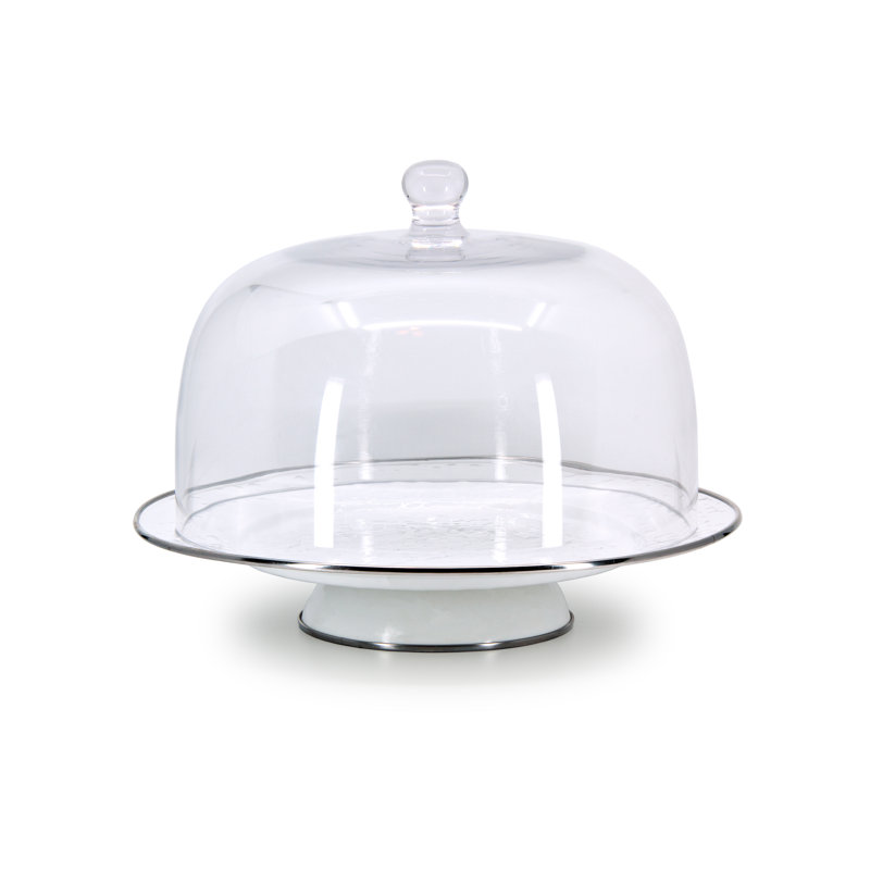 Clear Glass Cake Stand Dome with Knob Handle
