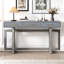 Console de couloir gris antique avec tiroirs - Lines lignes de conception 3 longs meubles de vestibule pour un look et une construction moderne et minimaliste