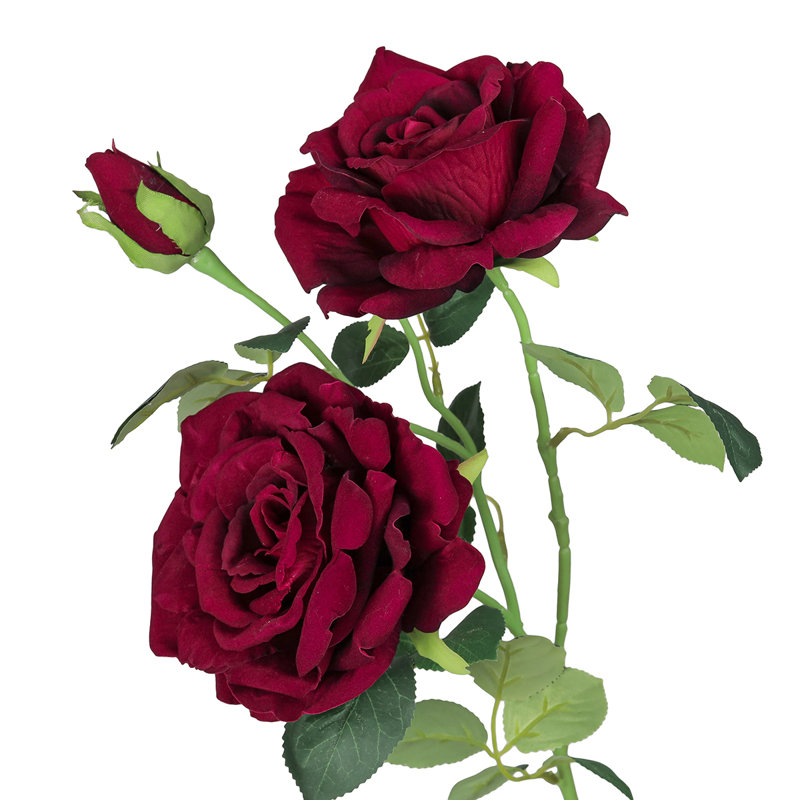 Fleur artificielle rose, Rouge bourgogne