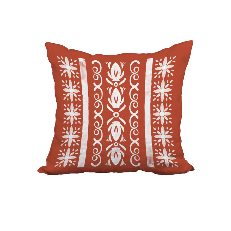 Housse de coussin cubique en coton Cuban, 18 po x 18 po, Rouge-orange