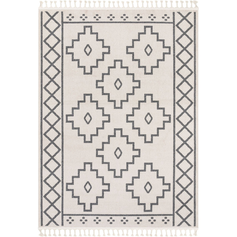 Loop-De-Loop Moroccan Synthetic Area Rug, Rectangle 120 x 180cm