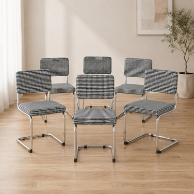 48.7cm H Houndstooth Dinning Chair in Black