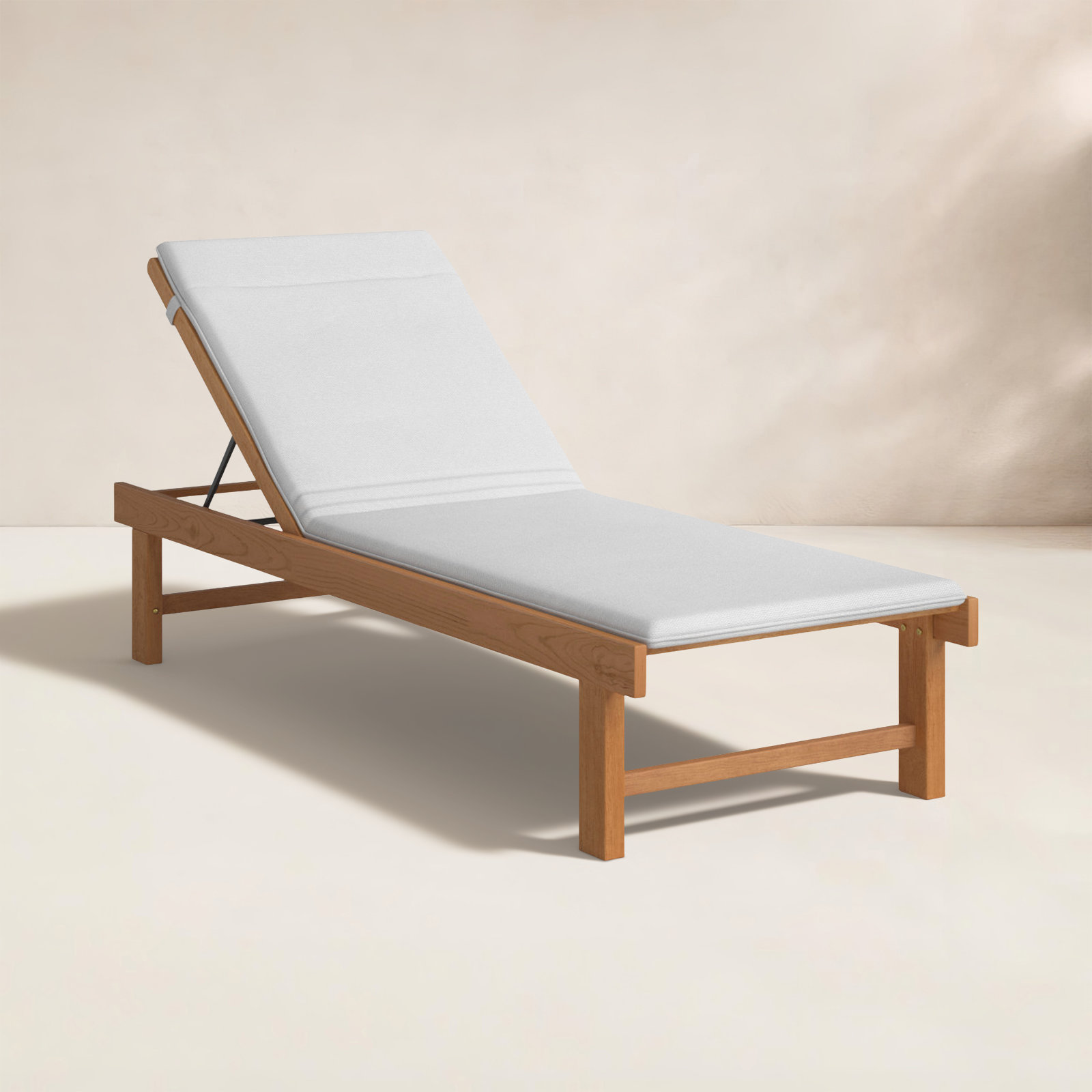 Arnoult 25" Teak Patio Chaise Lounge