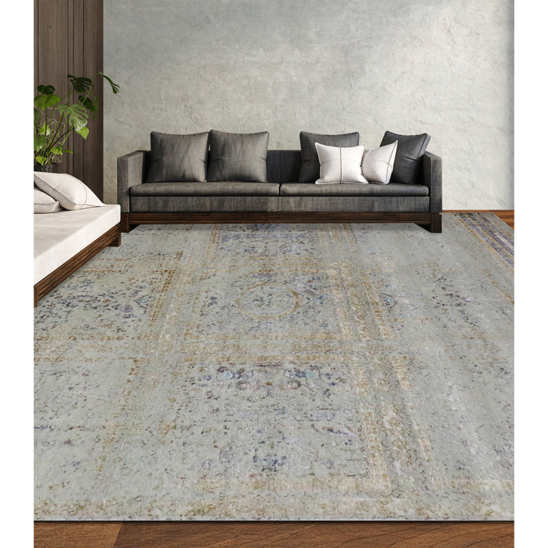 Tapis rouge et brun noué à la main de haute qualité, Rectangle 8 pi x 10 pi