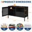 Meuble télé moderne en métal avec rangement - Centre multimédia 96 cm (37,8 po) avec portes en maille aérée, tiroir et étagères réglables pour salon, bureau ou entrée - Noir