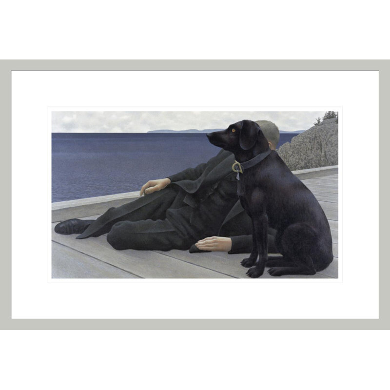«Dog and Priest» par Alex Colville - impression giclée encadrée, H 15,08 po x l 21,75 po
