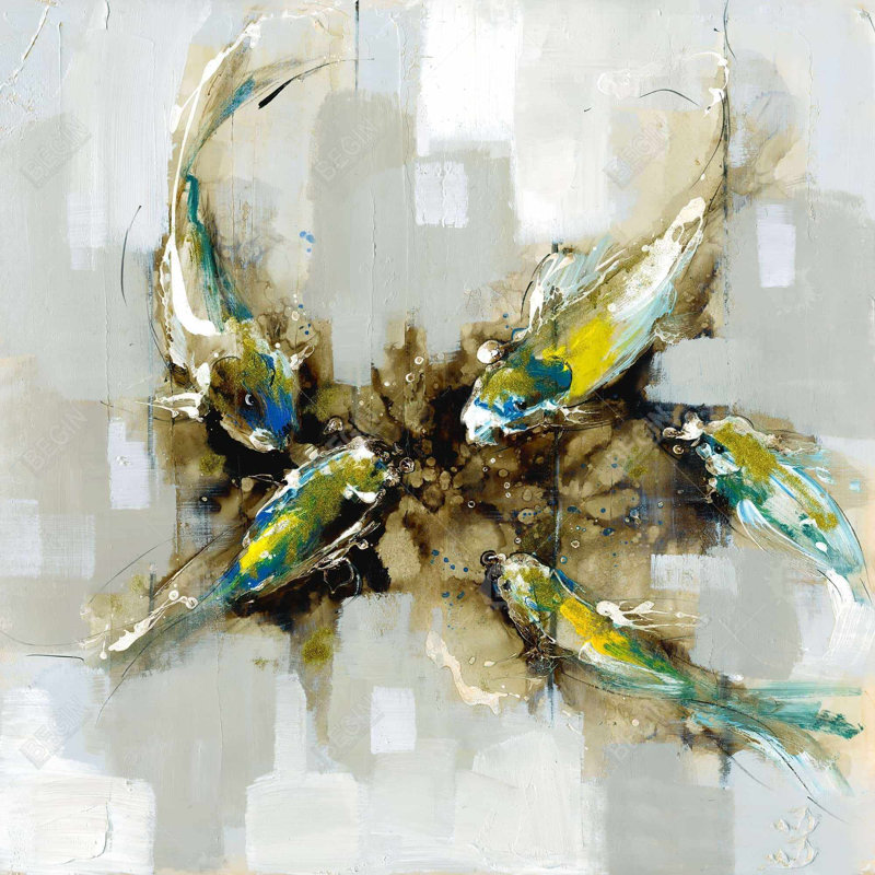 «Four Abstract Koi Fishes»