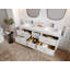Meuble-lavabo double flottant 60 po avec dessus en quartz Roswell-101959557