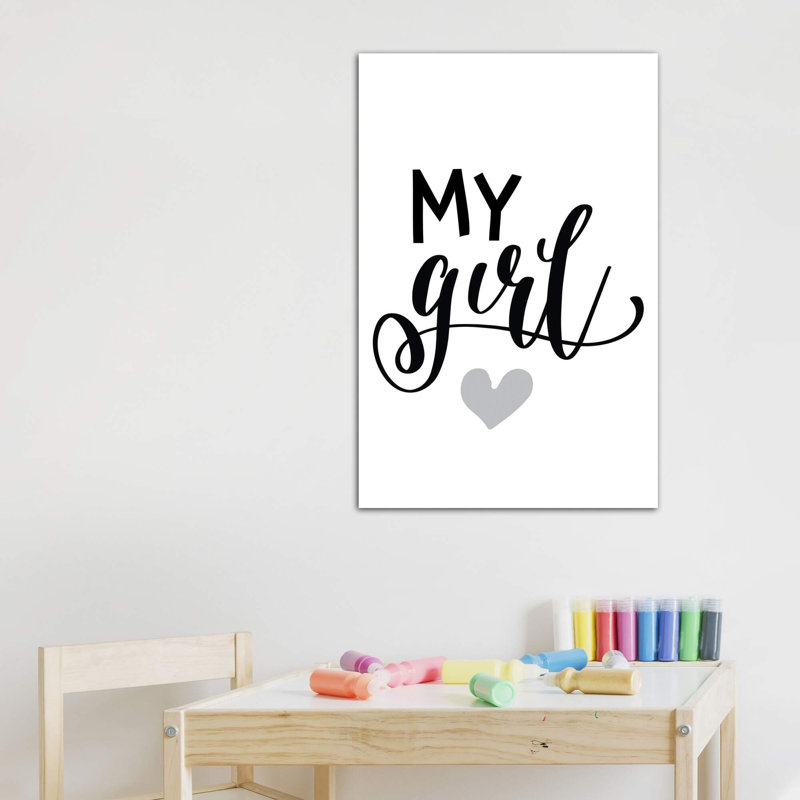 «My Girl», reproduction d'art textuel, H 48 po x l 32 po x P 1,5 po, Toile tendue, Pas de tapis