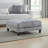 Mear Modular Ottoman W Black Solid Wood Legs, Gray Corduroy 40 Inch