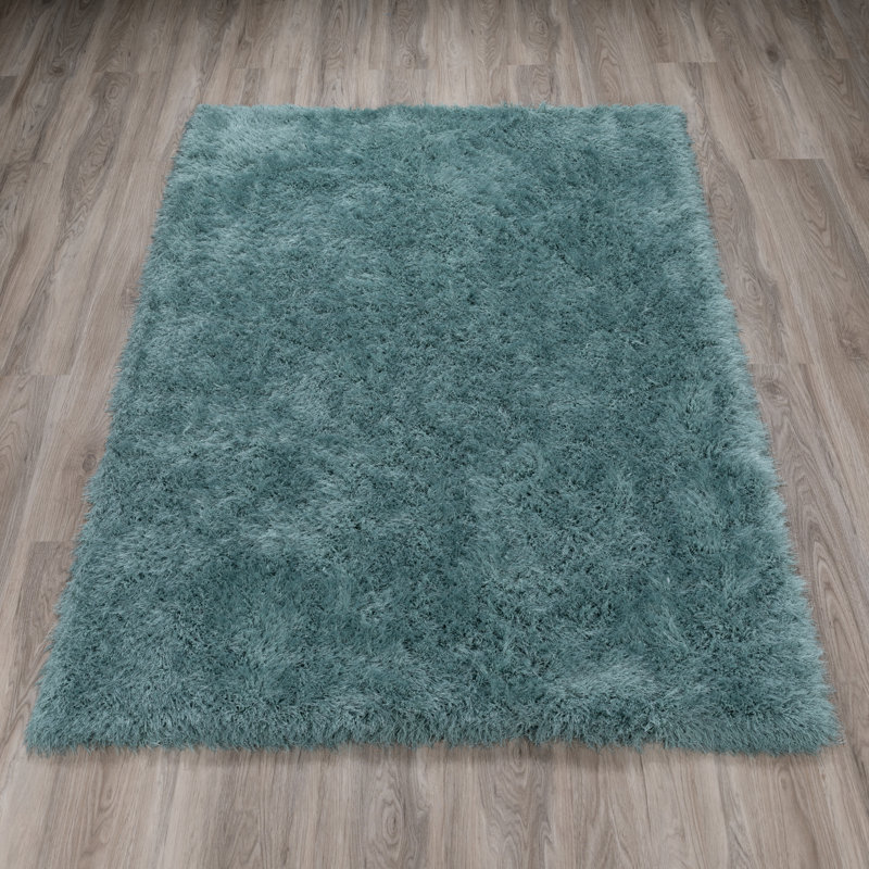 Tapis vert touffeté à la main Petrey, Rectangle 5 pi x 7 pi 6 po