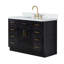 Meuble-lavabo simple en bois massif 48 po avec lavabo en marbre de Carrare 1,5 po Tidworth-205284600-208231500