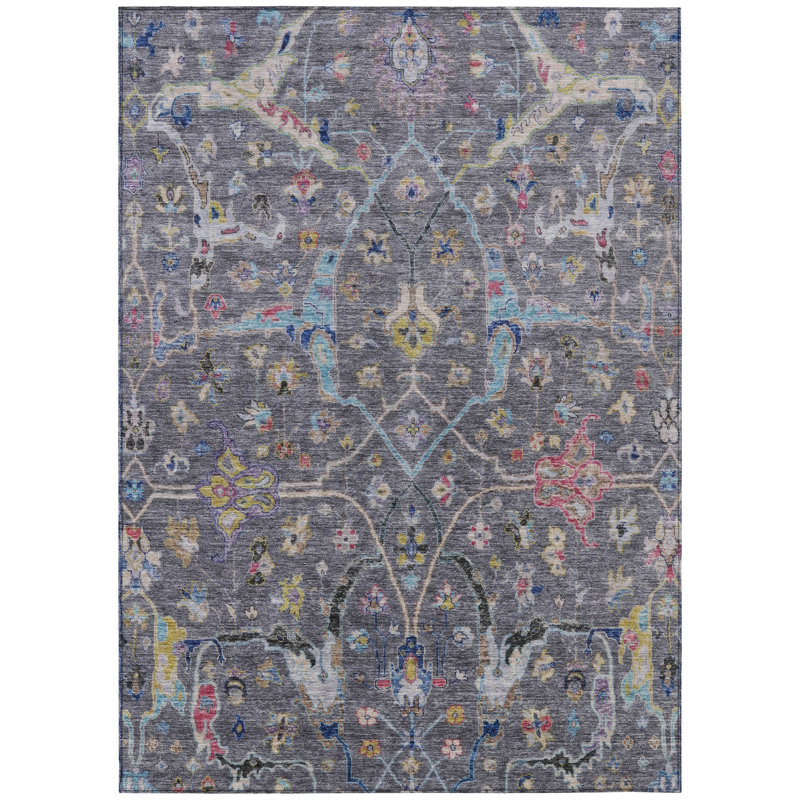 Machine Washable Indoor/Outdoor Kaczor ACN2232 Global Rug, Rectangle 5' x 7'6"