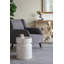 Tabouret d'appoint rond en bois blanc Capiz