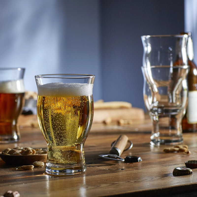 Libbey 16.75 oz Clear Nucleated Pint Beer Glasses Set