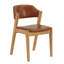 Chaises de salle à manger à finition chêne moderne scandinave moderne avec coussin en similicuir caramel