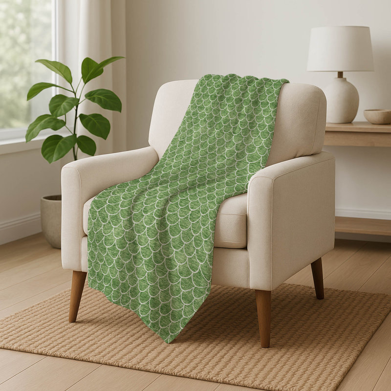 Jeté floral Sherpa ASB899 Addison, Vert, Motif floral