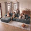 Canapé modulaire 135,4 po pour salon modulaire en L en velours côtelé rembourré à compression-1836065203-1836065206