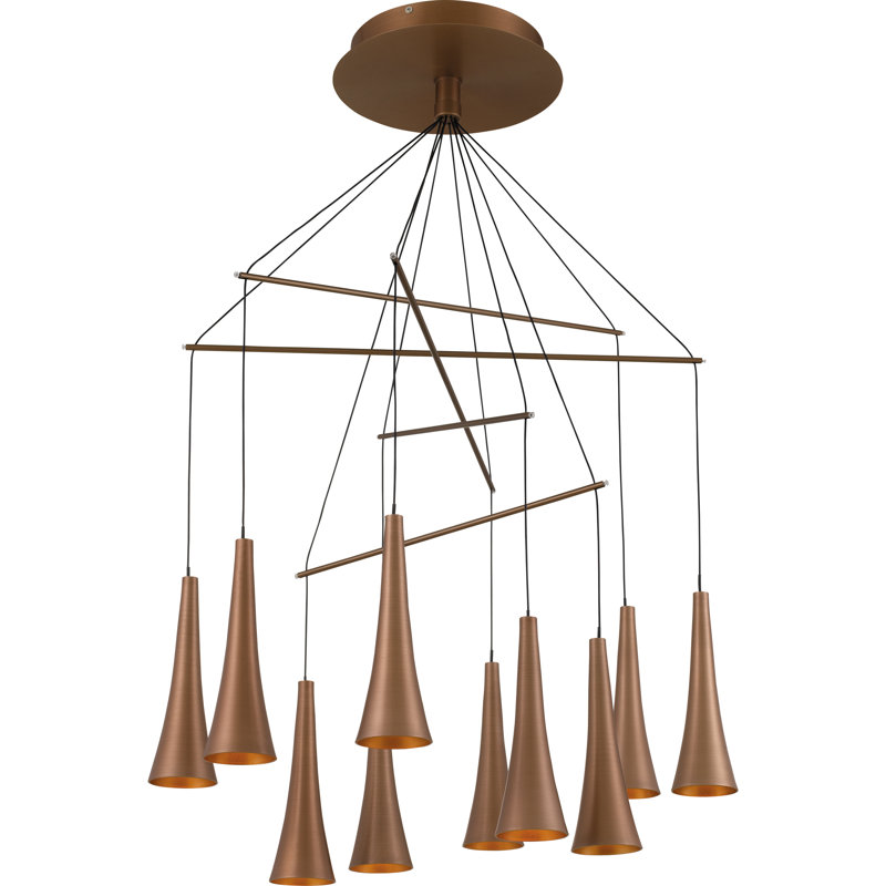 Lustre 10 lumières à abat-jour Platinum