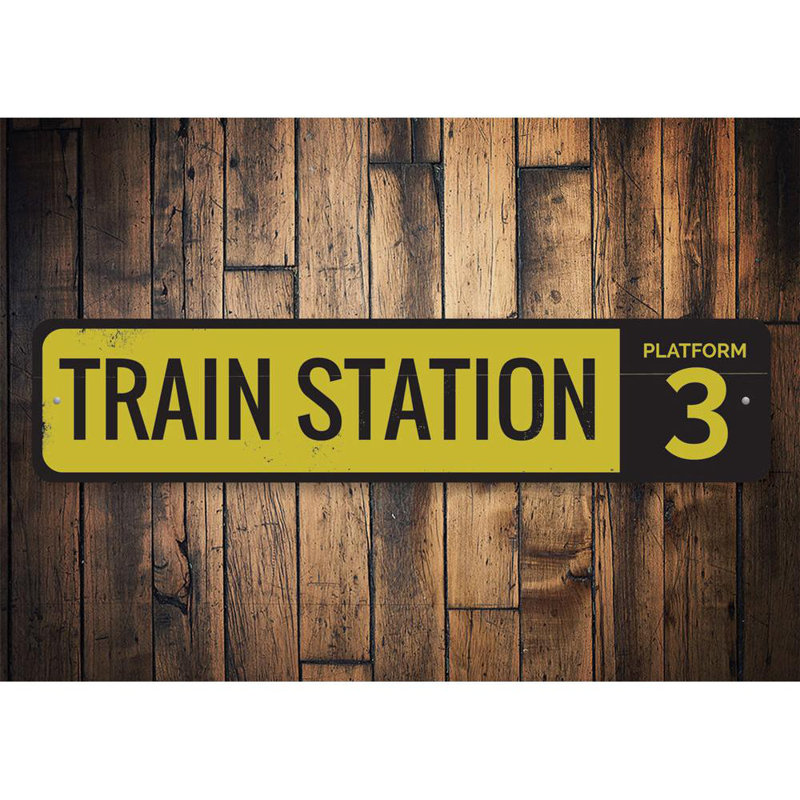 Panneau de numéro de plate-forme de train en aluminium, H 4 po x l 18 po x P 0,04 po, Oui