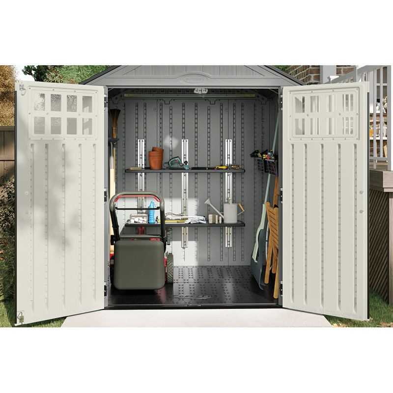 Suncast 50 in. W x 11.25 in. D Resin Shed Shelf Kit with Adjustable Design (Set of 2), Made in the USA