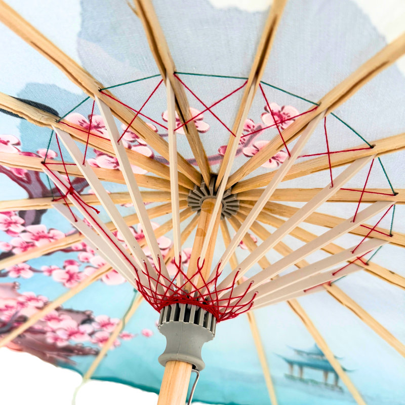 Parasol en soie 33 po Classic Asian, Blue Moutains