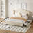 Upholstered Platform Bed With Wingback Headboard, One Trundle And 2 Drawers, No Box Spring Needed, Linen Fabric, Size,-330077852