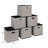 Fabric Storage Bins 6 Piece Set, Houndstooth White and Black