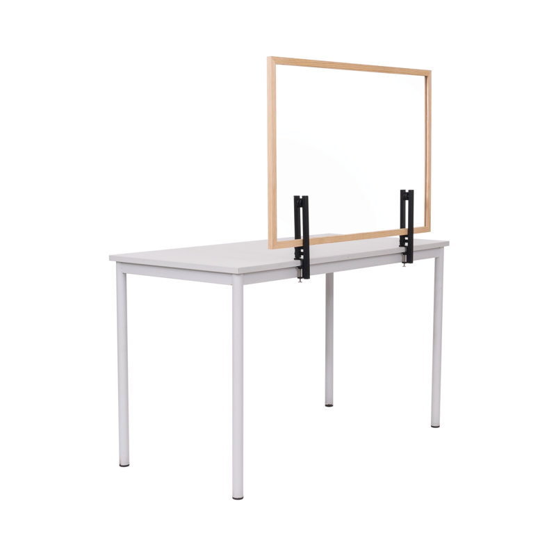 Bi-Office partition, splashback glass board, metal clips, MDF frame, 90 x 60cm.