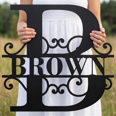 Custom Name Letter Monogram Family Name Personalize Wedding Gift Outdoor Metal Signs Wall Décor