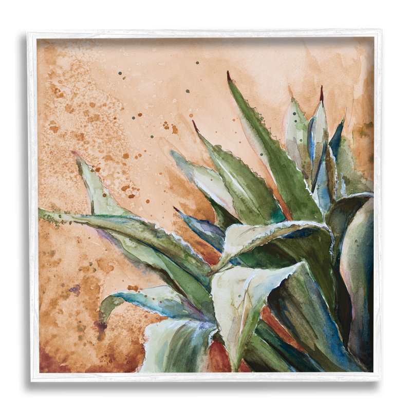 «Contemporary Plant Leaves Close Up Botanical Design» par Patricia Pinto, peinture sur toile à cadre flottant