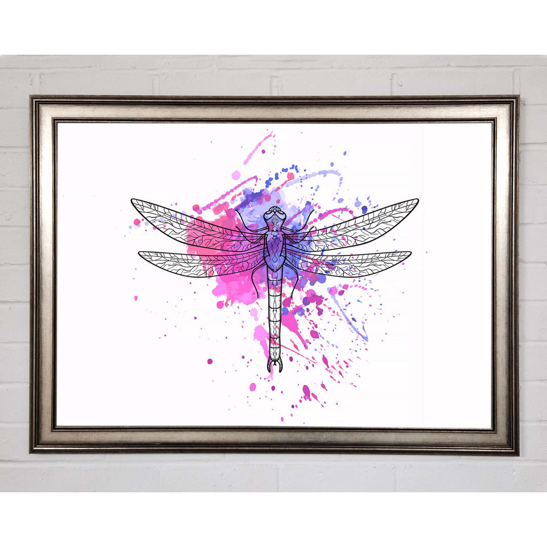 Gerahmtes Poster Dragonfly Splash