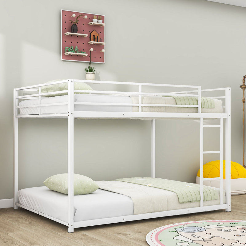 Metal Standard Bunk Bed, White, Full