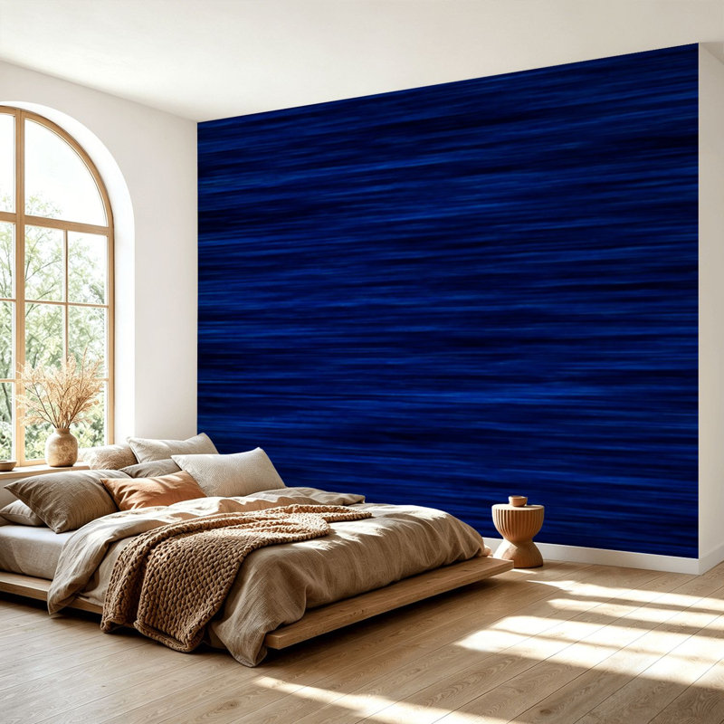 Papier peint adhésif pelez et collez bleu marine Marl Heather Triblend Melange, 69" L x 96" W