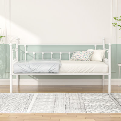 Korecky Metal Twin Daybed Frame, No Box Spring Needed Daybed Sofa Bed with Steel Slats, Space-Saving Metal Guest Bed for Bedroom, Living Room, Kids Room, Guest Room