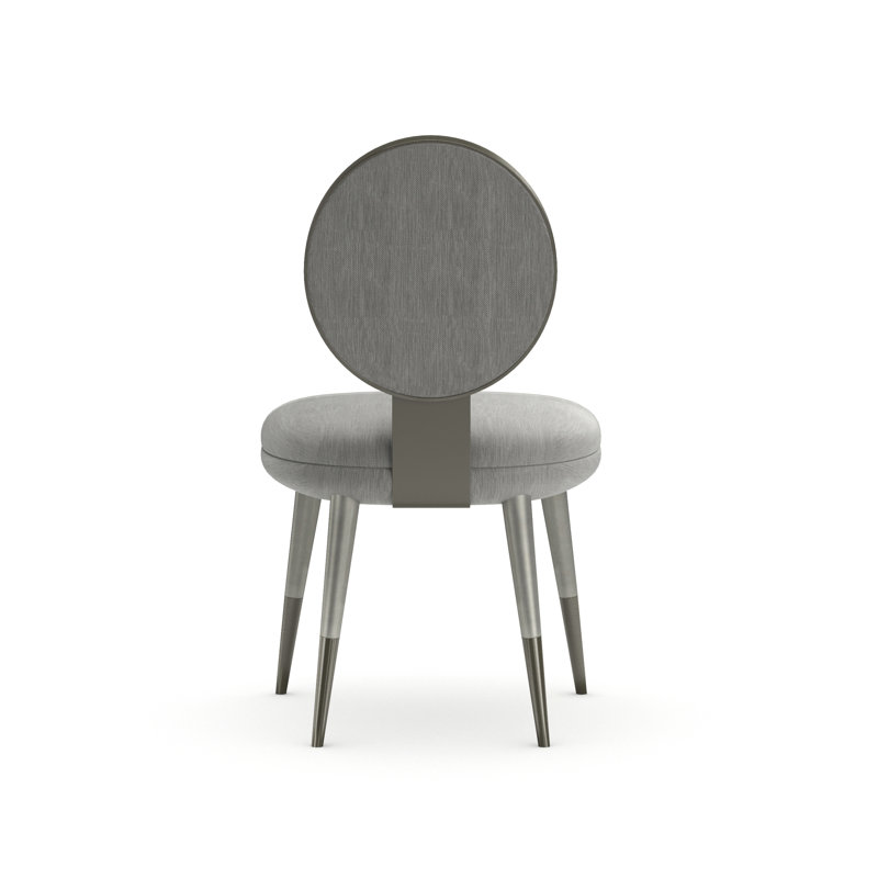 Caracole Upholstered Dining Chair, Gray, Polyester Gray