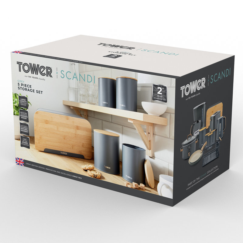 Scandi Food Storage - Set of 5 Containers and 5 Lids