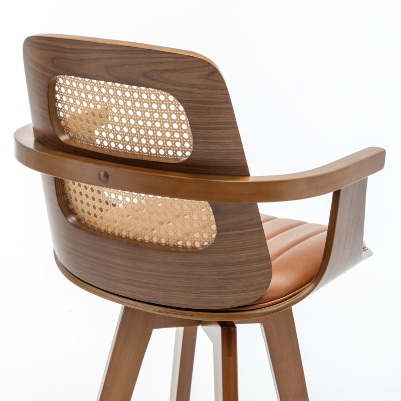 Tabouret de comptoir pivotant Clero, Brun, Tabouret de bar (siège d'une hauteur de 30 po)