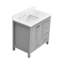Meuble-lavabo autoportant de 91 cm (36 po) gris avec tiroirs à fermeture amortie et armoire en bois massif