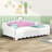 Twin Modern Upholstered LED Daybed with Crown Headboard and Extendable Frame-2090274167