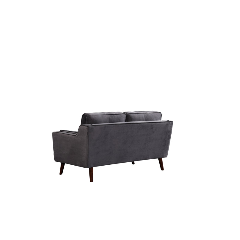 Hepworth 59'' Velvet Loveseat, Gray Velvet