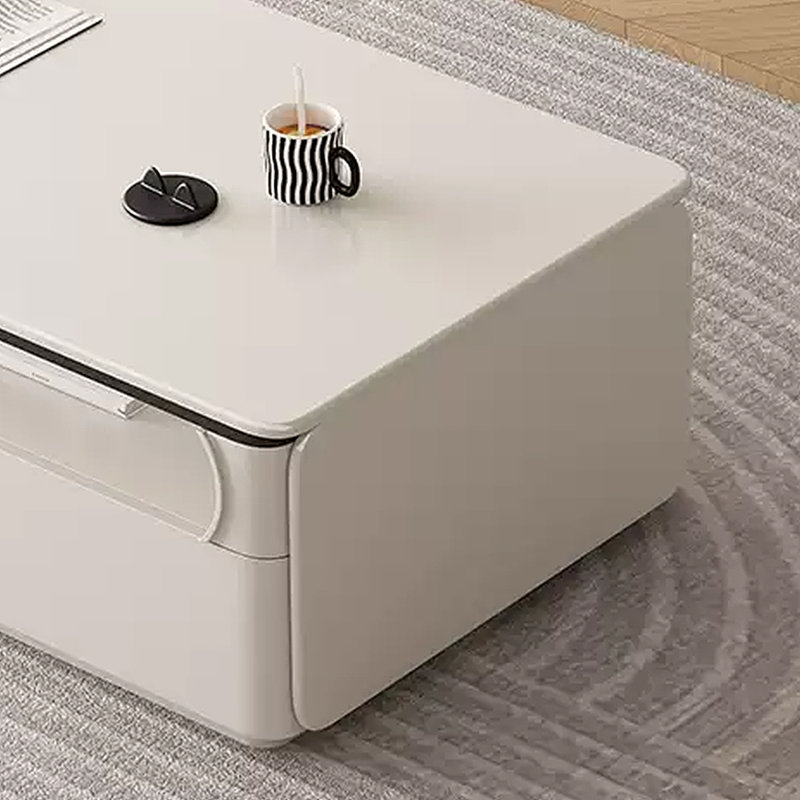 Table basse en bois massif pur de style crème