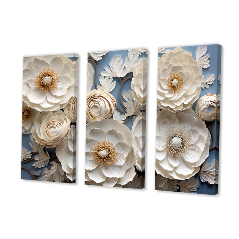 «Burst Of Ranunculus Beauty I», ensemble d'art sur toile, H 40 po x l 60 po x P 1 po