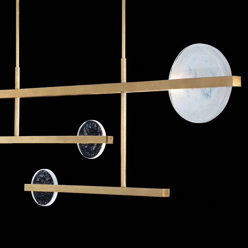 Selene Gold Leaf 6-Light Island Pendant with Clear/White Glass