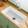 Tssia 32" L x 19" W Single Bowl Fireclay Kitchen Sinks White with Bottom Grids and Basket Strainer