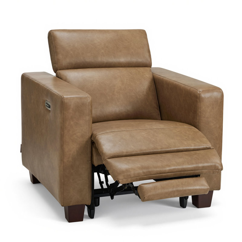 Fauteuil inclinable électrique Wall-Hugger, repose-pieds haut avec appui-tête réglable, pour petits espaces, similicuir respirant