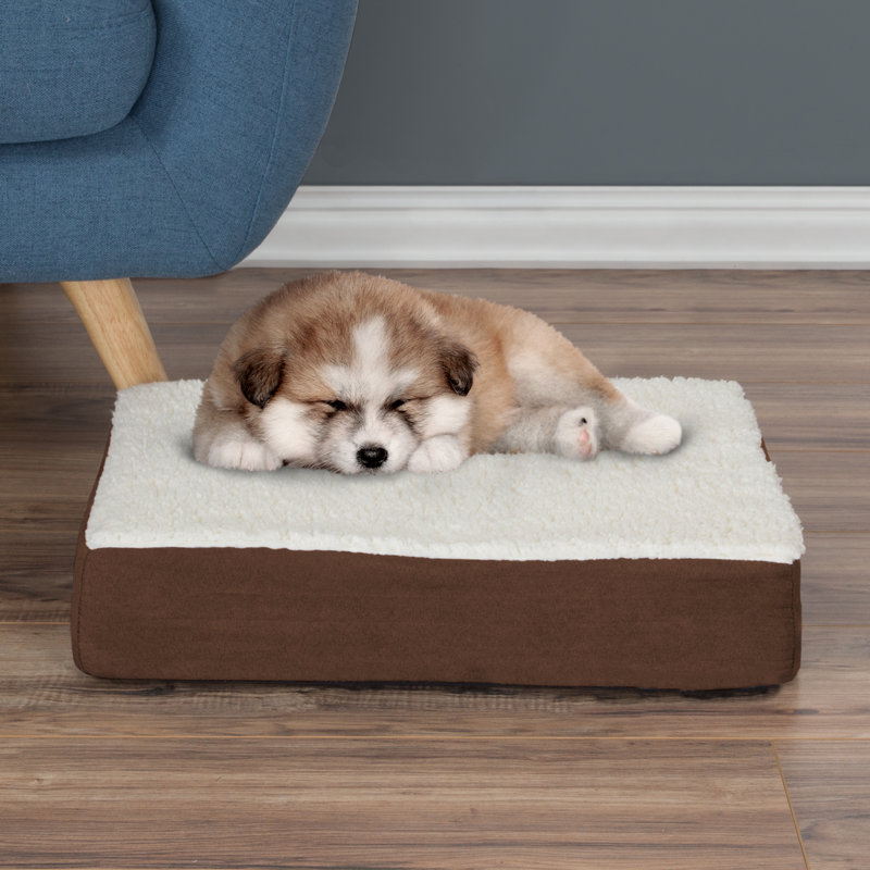 PETMAKER Orthopedic Dog Bed - Memory Foam Crate Mat with Machine Washable Cover, Small (4" H x 20" W x 15" D), Brown