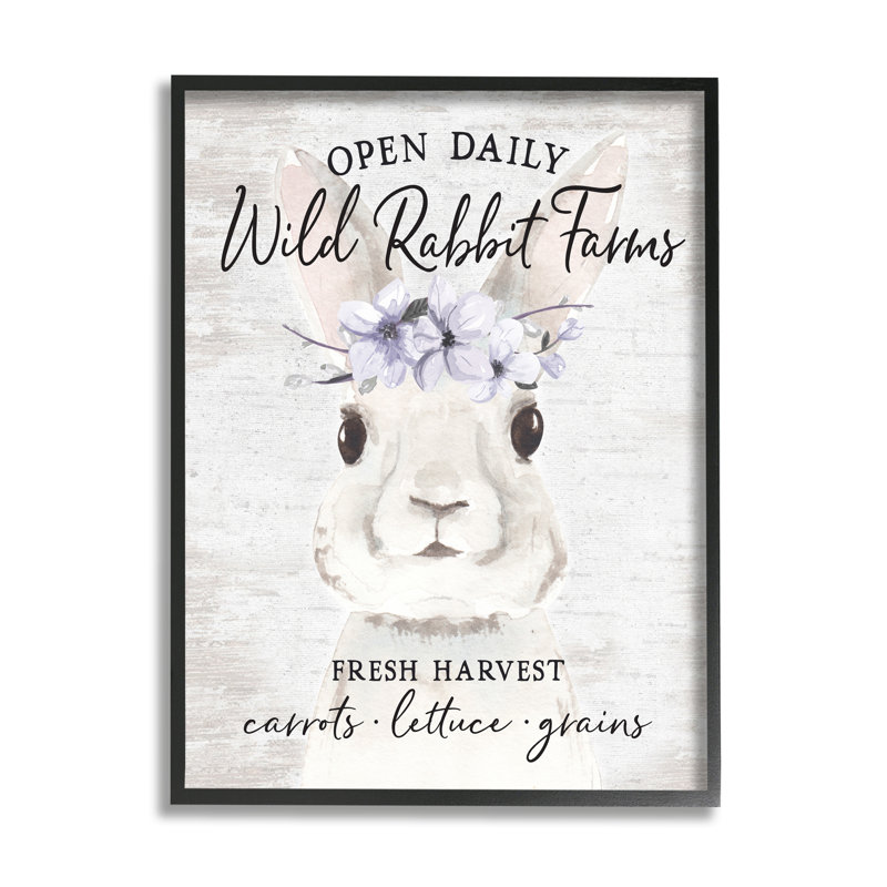 Wild Rabbit Farms, H 20 po x l 16 po x P 1,5 po, Giclée encadrée noir minuit