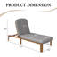 Chaise longue de patio réglable en bois d'acacia avec coussin-1399820511-1399820510
