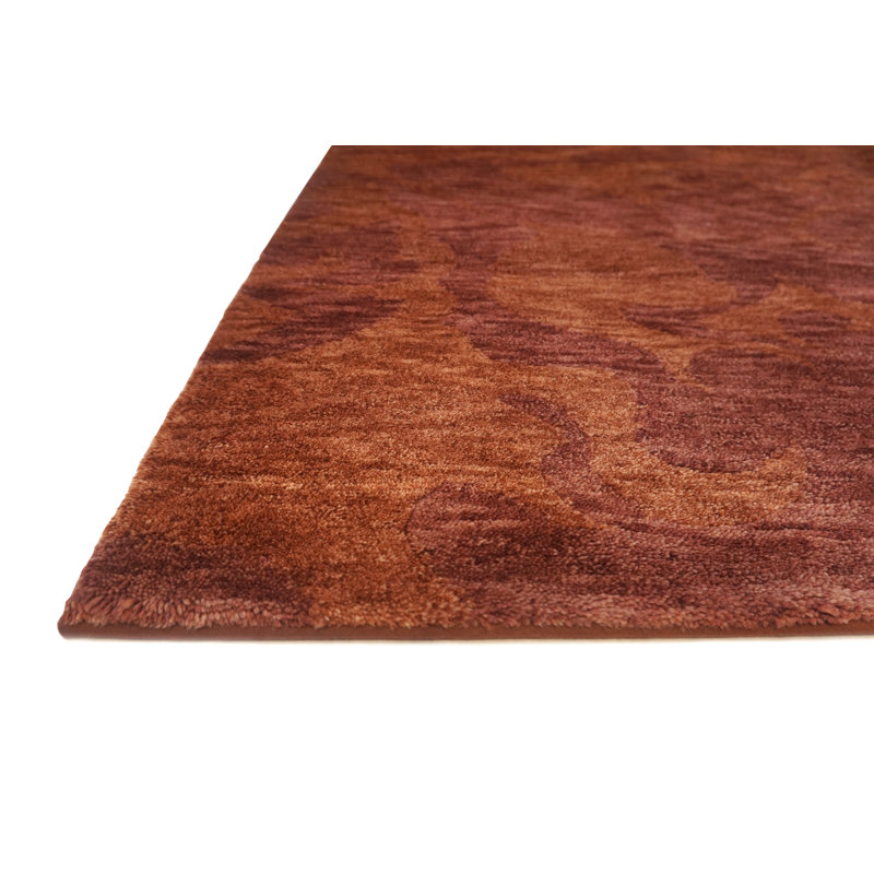 Plateau Hand Knotted Wool Abstract Area Rug, Rectangle 5' x 7'